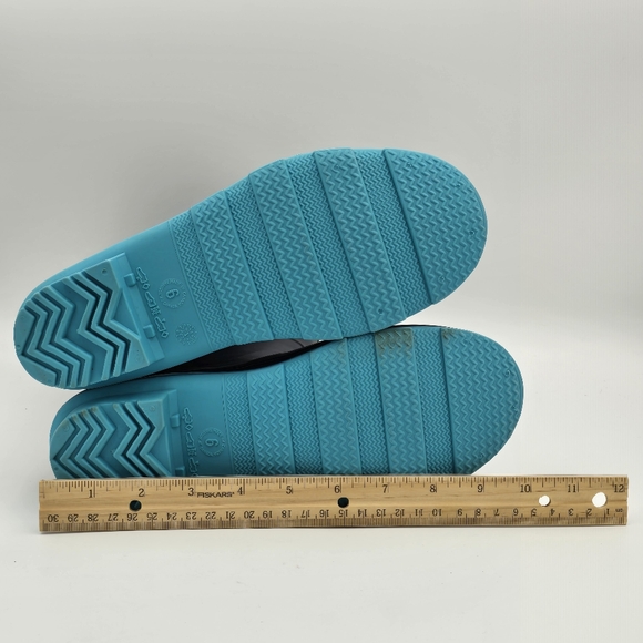 NWT Kamik Raindrops Rubber Rain Boots, Navy/Teal Big Kids Size 6 (Unisex) - Picture 9 of 11